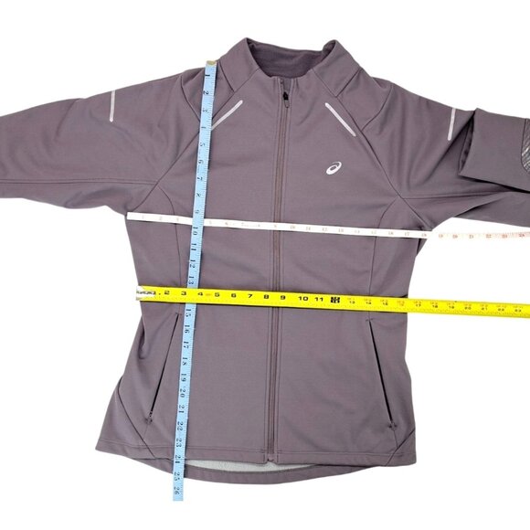 Asics Lite Show 2 Jacket Purple Reflective Thumbhole Running Active Women Medium - Picture 10 of 12